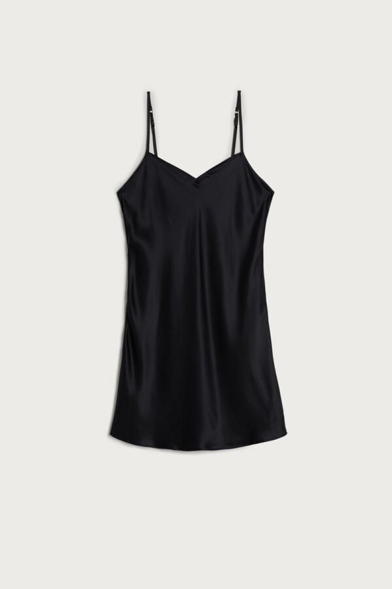 Black Intimissimi Silk Slip | CAJBT99943